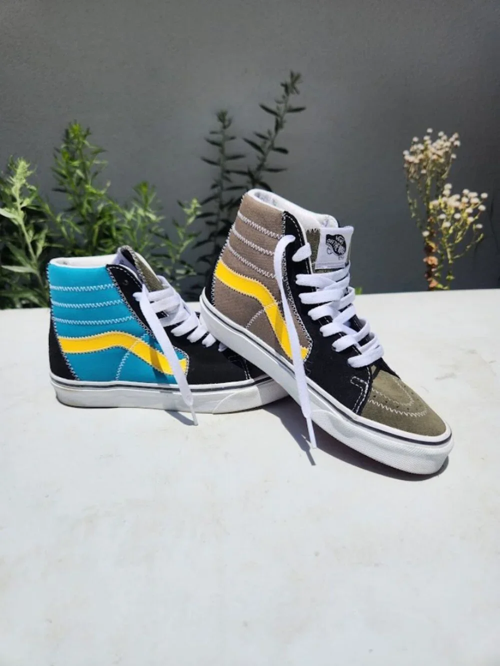 Vans Sk8-Hi Zig Zag Sneaker Shoes Suede / Canvas Tennis Shoes Size Women's 5